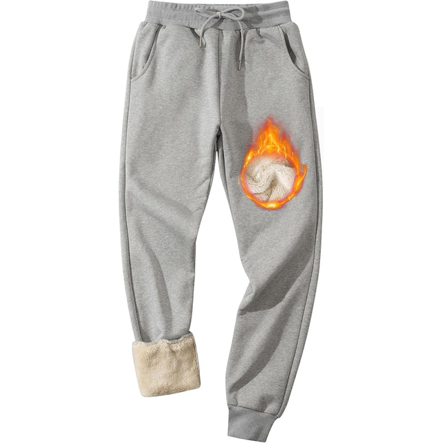 Men'S Fleece Sweatpants Winter Warm Athletic Sherpa Lined Track Joggers Pants