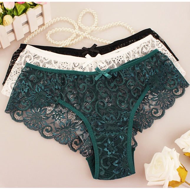 Sexy mid-rise ladies panties Lace women's briefs