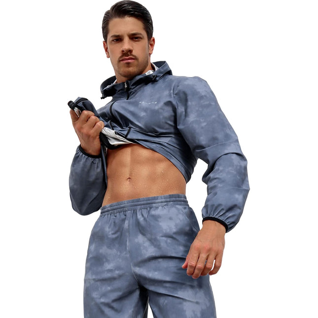 Men'S Sauna Suit 2-Piece Performance Jacket and Pants Set for Weight Loss Workout Boxing