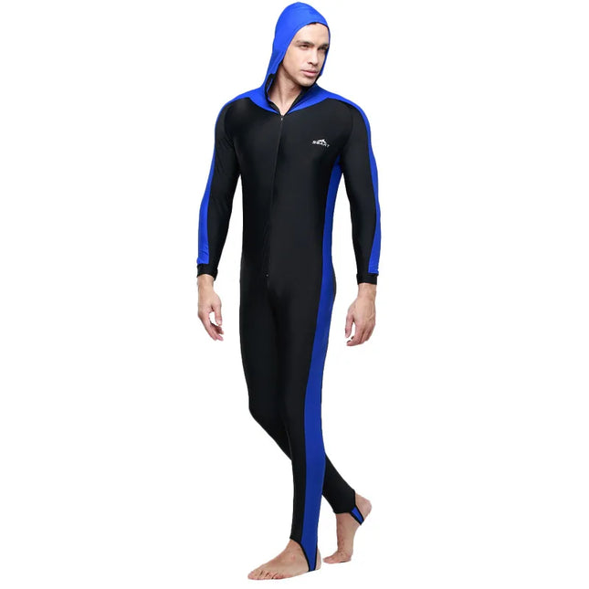 UPF 50+ Lycra One Piece Swimsuit Rash Guard Long Sleeve with Hood Diving Suit anti UV Surf Men Women Swimwear Sun Protect