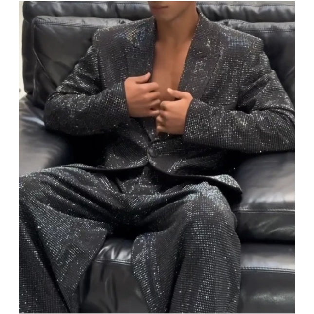 Men's Fashion Sequin Party Two-Piece Set