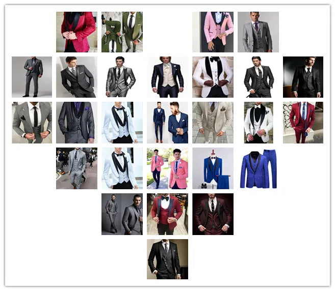 Pale Pink Jaquard Suits for Men 3 Pieces One Button Blazer Tuxedos Suit Set Prom Party Homecoming Student Clothes Coat+Vest+Pant