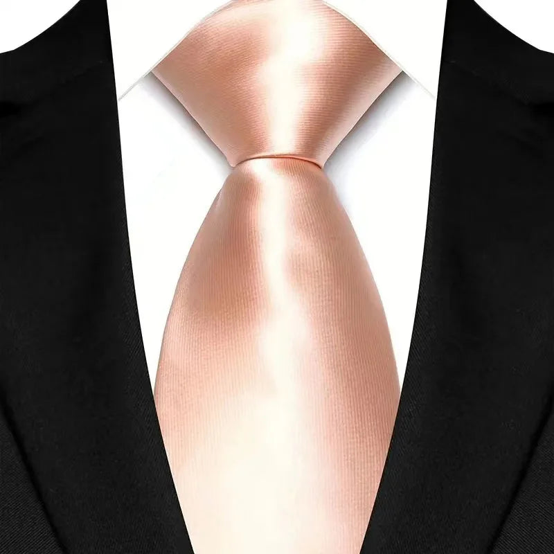 Luxury 8CM Mens Necktie Pink Color Solid Stripes Paisley Ties For Man Groom Jacquard Woven Neck Tie For Business Wedding Party