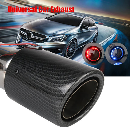 With LED Flashing Decorative Light Racing Car Muffler Exhaust Pipe 63-65mm Tail Vent Flaming Luminous Motorcycle Universal DIY
