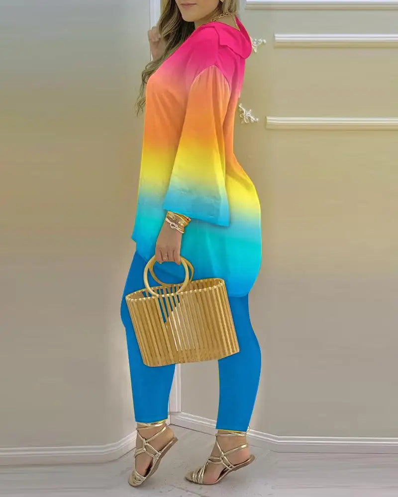Pants Set New 2023 Spring & Summer Printed Fashion 2-Piece Suit