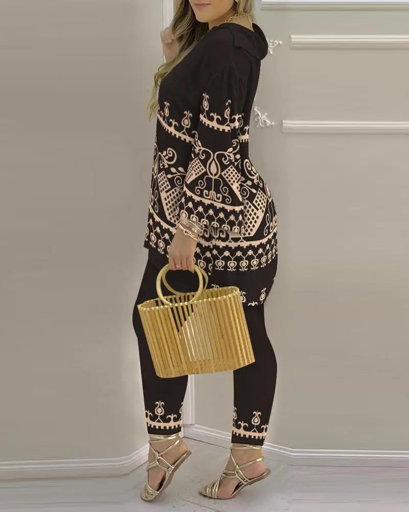 Pants Set New 2023 Spring & Summer Printed Fashion 2-Piece Suit