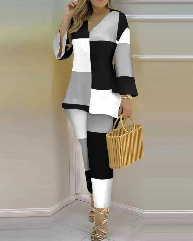 Pants Set New 2023 Spring & Summer Printed Fashion 2-Piece Suit