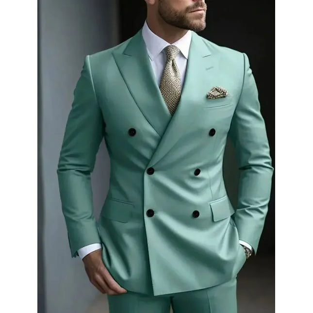 Men's Solid Color Business Suit 2025 High Quality Fashion Formal Business Men's Suit Slim Fit 2 Piece Two Button Blazer Pants