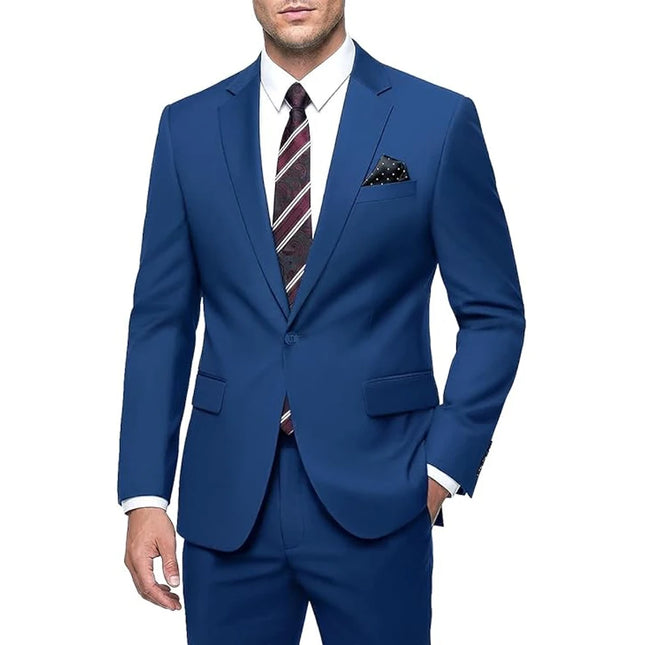 Elegant Men's Suit 2-Piece Set Slim Fit Jacket Pants for Men Wedding Party Formal Business Blazer Classic Prom Tuxedo 2026 New