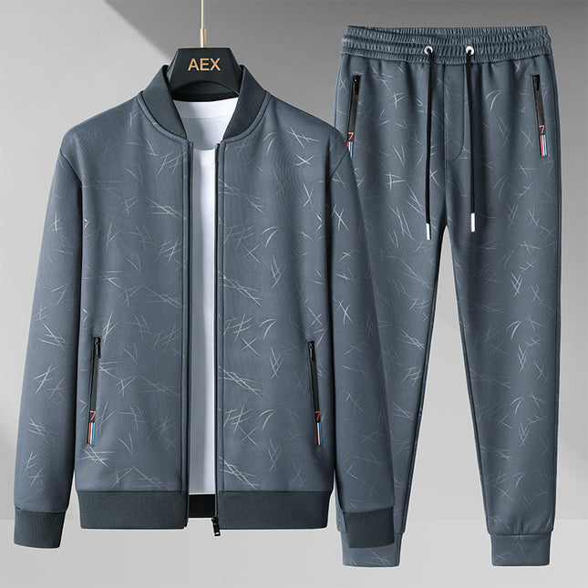 Mens Stand-Up Collar Sportswear Casual Two-Piece Set