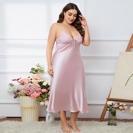 Women's Fashion Ice Silk Nightdress