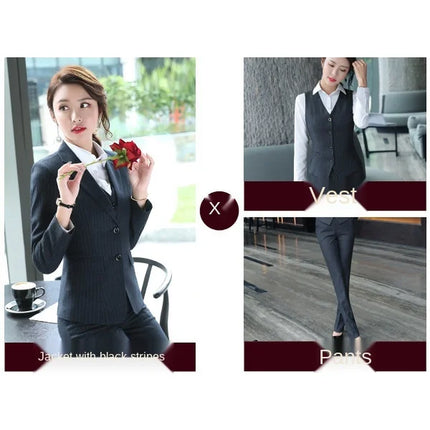 Women Suits Business Work Uniform Office Lady Formal Pant Suits Female Autumn Winter 2023 New 2 Piece Sets Clothes Outfits