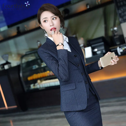 Women Suits Business Work Uniform Office Lady Formal Pant Suits Female Autumn Winter 2023 New 2 Piece Sets Clothes Outfits