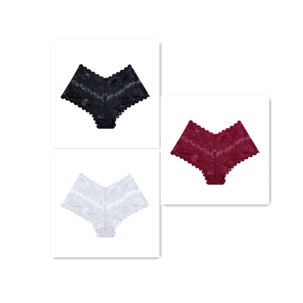 New Lace Low Waist Boxer Hollow Out Boxer Panties