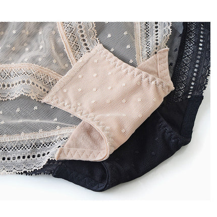 Low-waist mesh lace-wrapped women's panties