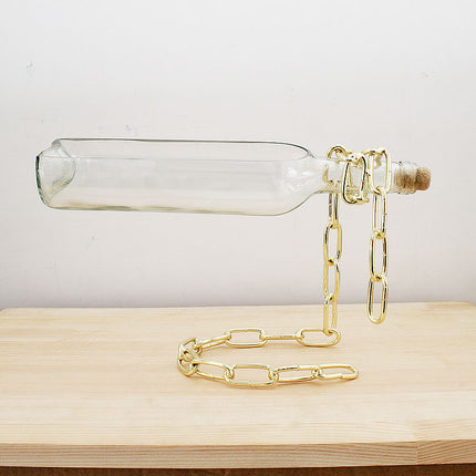 Suspended wine bottle decoration
