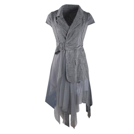 Suit dress women's stitching long section