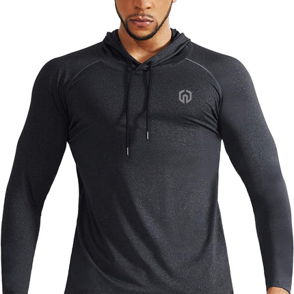 Men'S Workout Shirts with Hoods Grey,Red
