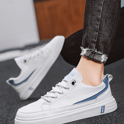 Men's Spring And Autumn Leather Casual Sneakers