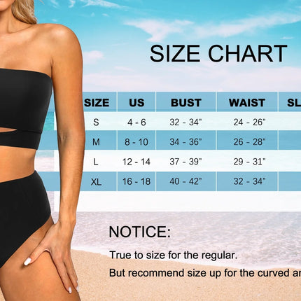 One Shoulder Womens Bikini Sets High Waisted Bathing Suits for Women Tie High Cut Swimsuits