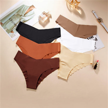 Women's V-shaped Waistband Seamless Ice Silk Panties