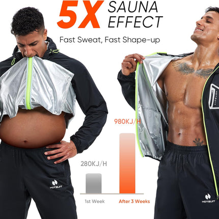 Sauna Suit Men anti Rip Boxing Sweat Suits Exercise Workout Jacket