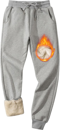 Men'S Fleece Sweatpants Winter Warm Athletic Sherpa Lined Track Joggers Pants
