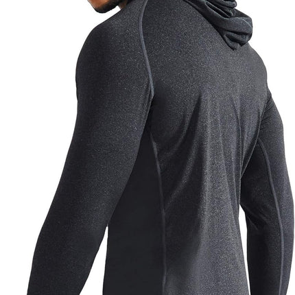 Men'S Workout Shirts with Hoods Grey,Red