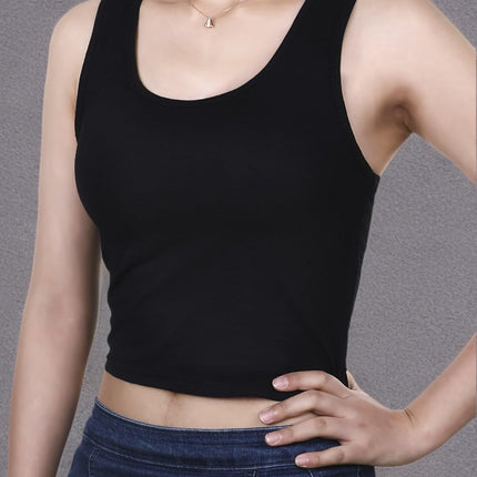 3 Pieces Crop Tops for Women, Workout Tops Basic Cropped Tank Tops Sleeveless Racerback Sports Gym Crop Tank for Teen Girls