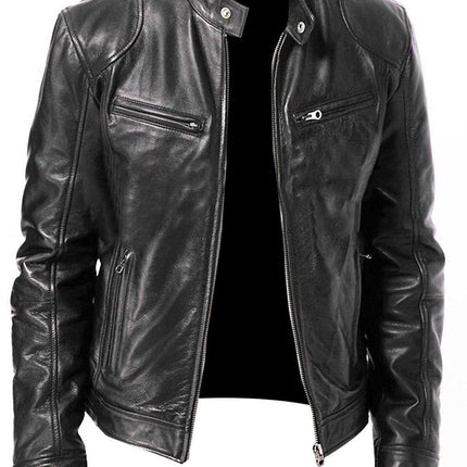 PU Leather Jacket Slim Leather Jacket