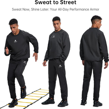 Sauna Suit Men anti Rip Sweat Suits Gym Boxing Workout Jackets