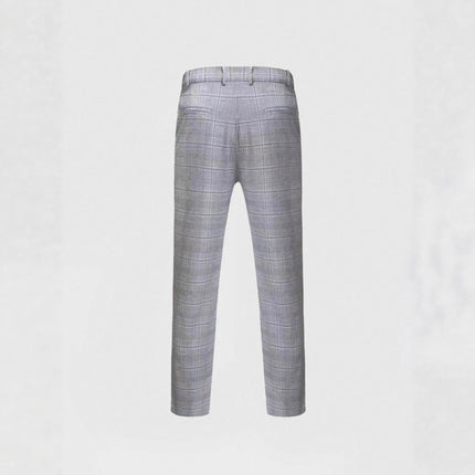 Mens Slim-Fit Plaid Business Suit Two-Piece Set