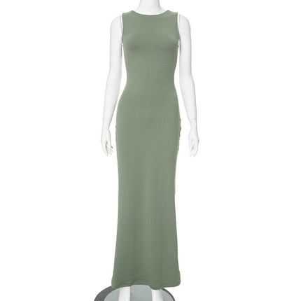 Women's Elegant Lace-up Cutout Slim Fit Dress
