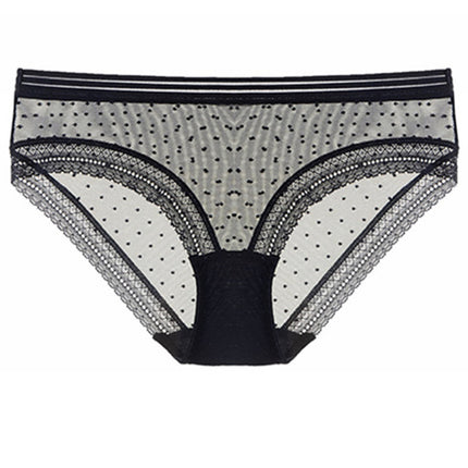 Low-waist mesh lace-wrapped women's panties