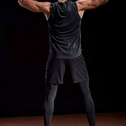 Dry Fit Workout Athletic Muscle Tank Top Running Shirts with Hoods