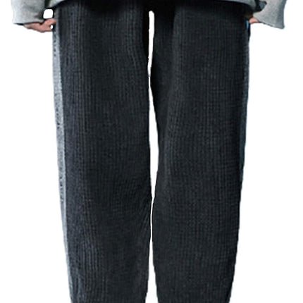 Men'S Jogger Pants Fashion Hip Hop Elastic Waist Corduroy Pants Sweatpants（02Black-S）