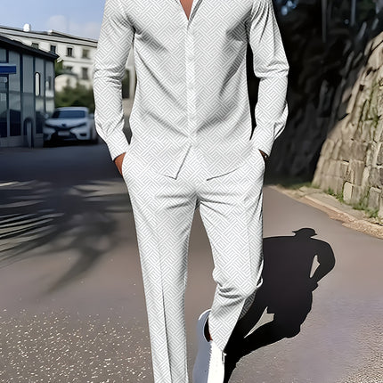 Spring And Autumn Plaid Square Grain Printing Comfortable Basic Commuting Men's Suit