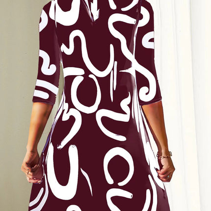Fashion Printing Dress Polyester Women