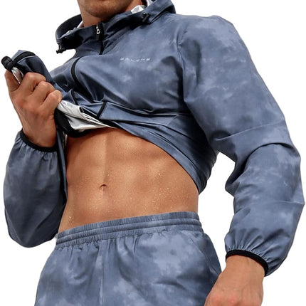 Men'S Sauna Suit 2-Piece Performance Jacket and Pants Set for Weight Loss Workout Boxing
