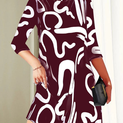 Fashion Printing Dress Polyester Women