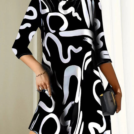 Fashion Printing Dress Polyester Women