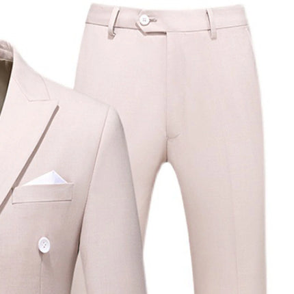 Mens 2 Piece Double Breasted Suit Slim Fit Tuxedo Blazer and Pants plus Size Classic Formal Dinner Suits for Wedding Prom Homecoming on Sale