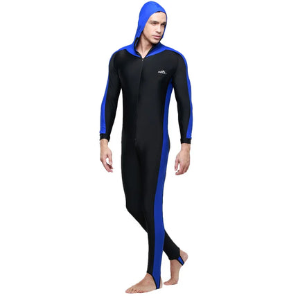 UPF 50+ Lycra One Piece Swimsuit Rash Guard Long Sleeve with Hood Diving Suit anti UV Surf Men Women Swimwear Sun Protect