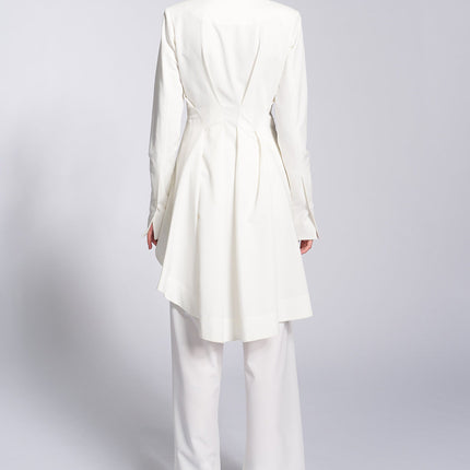 Irregular Hem Jacket & Pants Suit