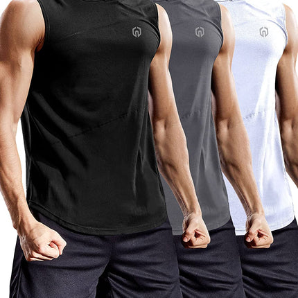 Dry Fit Workout Athletic Muscle Tank Top Running Shirts with Hoods