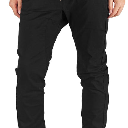 Khaki Chino Joggers for Men Twill Stretch Casual Pants with Pockets