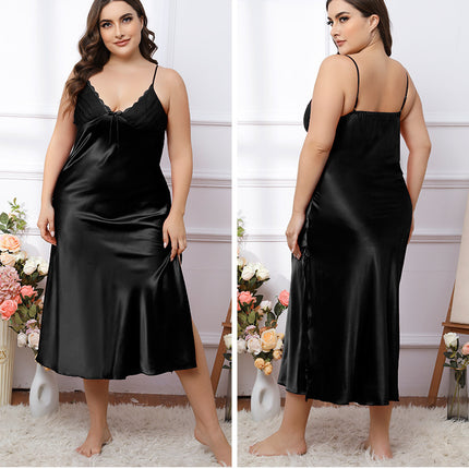 Women's Fashion Ice Silk Nightdress