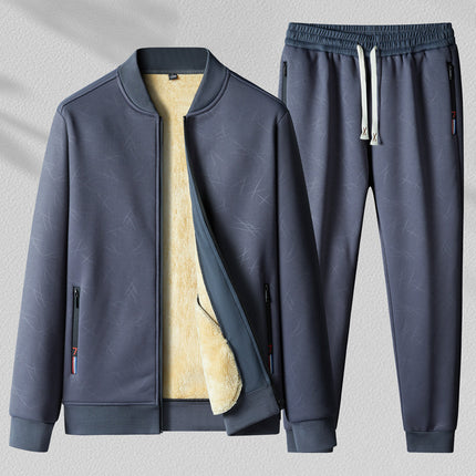 Mens Stand-Up Collar Sportswear Casual Two-Piece Set