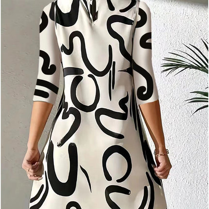 Fashion Printing Dress Polyester Women