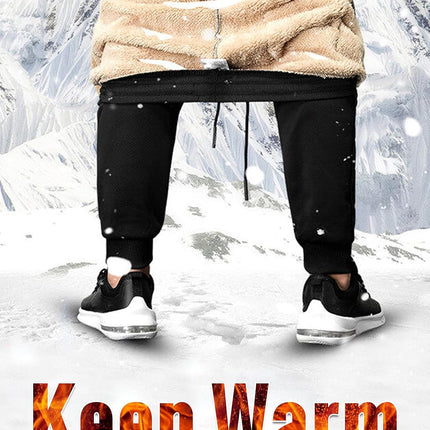 Men'S Fleece Sweatpants Winter Warm Athletic Sherpa Lined Track Joggers Pants